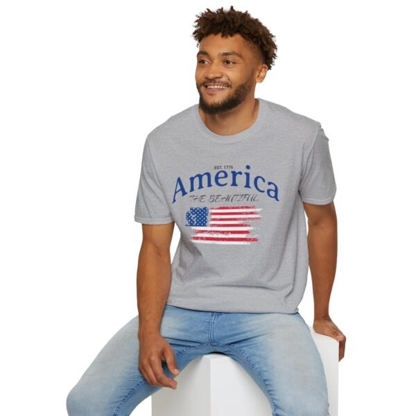 America The Beautiful T-Shirt | Distressed American Flag Graphic Tee | 1776 Patriotic Shirt |  Vintage Flag Design | American Pride Shirt - Image 48