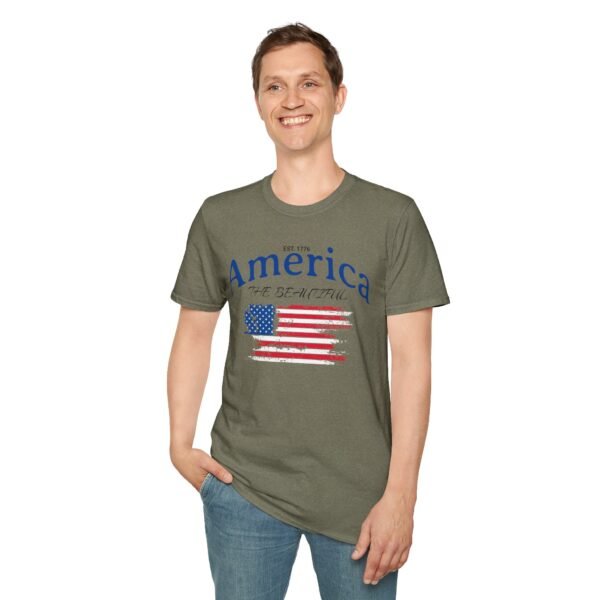 America The Beautiful T-Shirt | Distressed American Flag Graphic Tee | 1776 Patriotic Shirt |  Vintage Flag Design | American Pride Shirt - Image 67