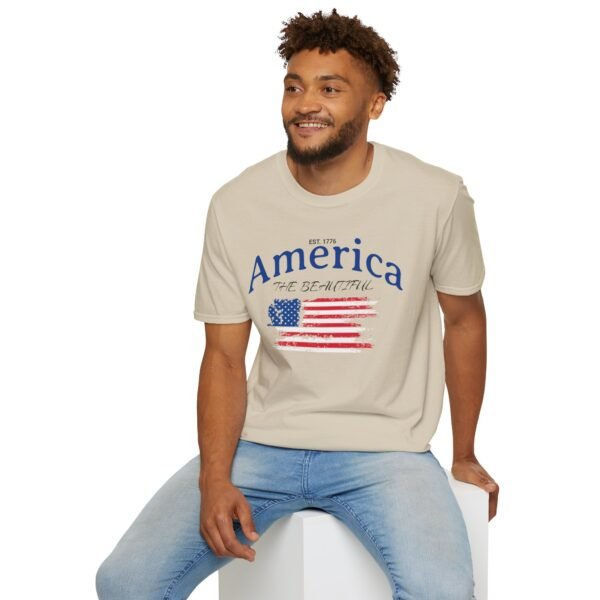 America The Beautiful T-Shirt | Distressed American Flag Graphic Tee | 1776 Patriotic Shirt |  Vintage Flag Design | American Pride Shirt - Image 36