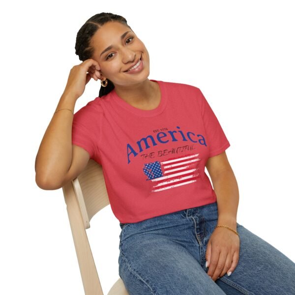 America The Beautiful T-Shirt | Distressed American Flag Graphic Tee | 1776 Patriotic Shirt |  Vintage Flag Design | American Pride Shirt - Image 178