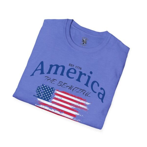 America The Beautiful T-Shirt | Distressed American Flag Graphic Tee | 1776 Patriotic Shirt |  Vintage Flag Design | American Pride Shirt - Image 124