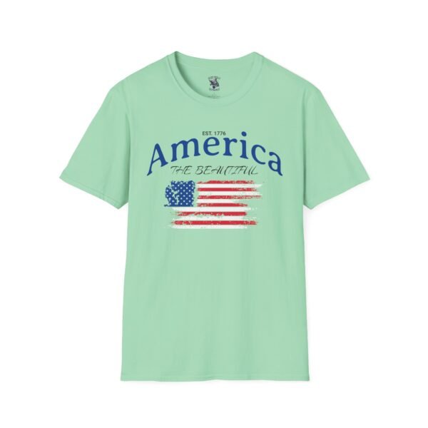 America The Beautiful T-Shirt | Distressed American Flag Graphic Tee | 1776 Patriotic Shirt |  Vintage Flag Design | American Pride Shirt - Image 73