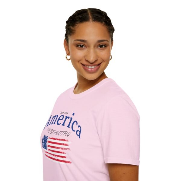 America The Beautiful T-Shirt | Distressed American Flag Graphic Tee | 1776 Patriotic Shirt |  Vintage Flag Design | American Pride Shirt - Image 165