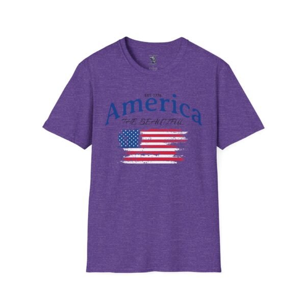 America The Beautiful T-Shirt | Distressed American Flag Graphic Tee | 1776 Patriotic Shirt |  Vintage Flag Design | American Pride Shirt - Image 145