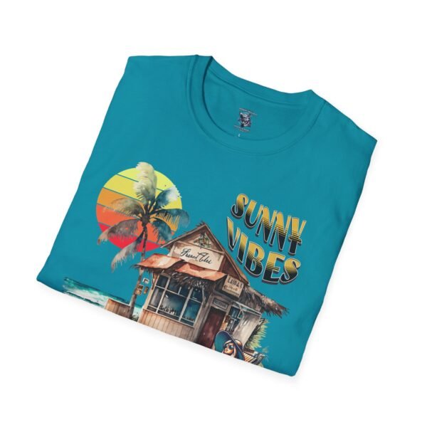 Sunny Vibes Beach T-Shirt | Tropical Sun Palm Trees Tee | Summer Vacation Shirt | Relaxed Beach Shack Graphic |  Beach Lover Gift - Image 100