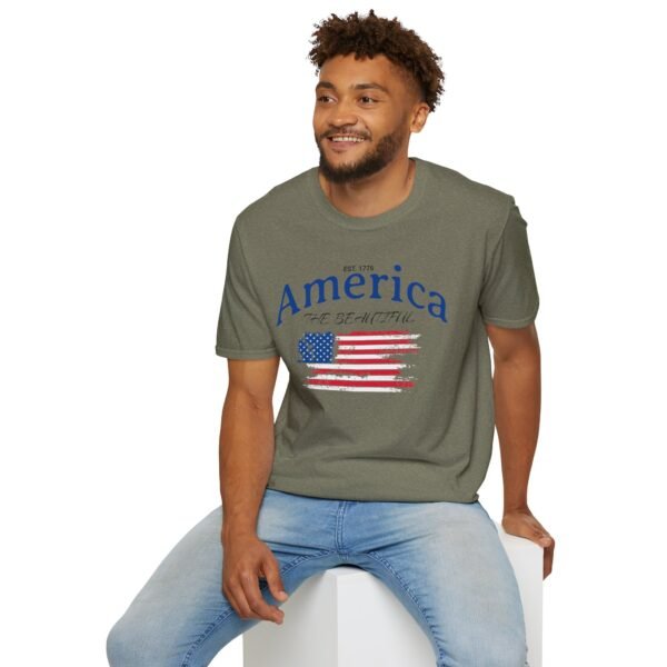 America The Beautiful T-Shirt | Distressed American Flag Graphic Tee | 1776 Patriotic Shirt |  Vintage Flag Design | American Pride Shirt - Image 72