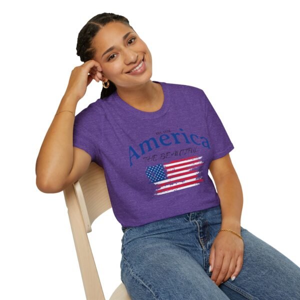 America The Beautiful T-Shirt | Distressed American Flag Graphic Tee | 1776 Patriotic Shirt |  Vintage Flag Design | American Pride Shirt - Image 154