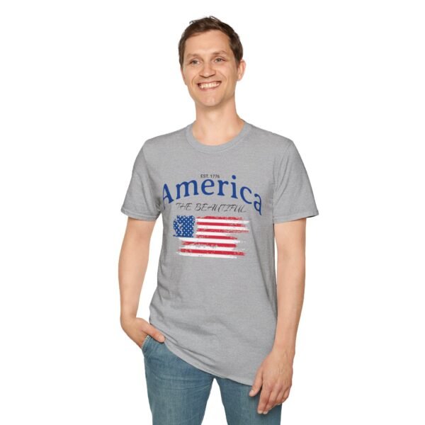 America The Beautiful T-Shirt | Distressed American Flag Graphic Tee | 1776 Patriotic Shirt |  Vintage Flag Design | American Pride Shirt - Image 43