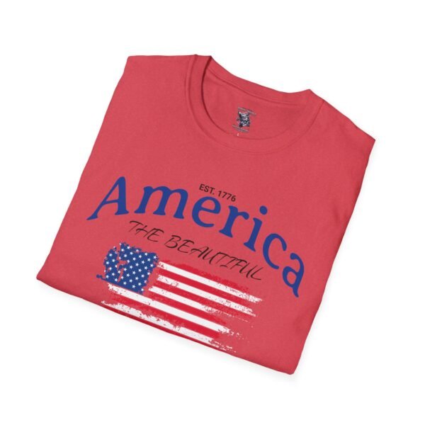 America The Beautiful T-Shirt | Distressed American Flag Graphic Tee | 1776 Patriotic Shirt |  Vintage Flag Design | American Pride Shirt - Image 172