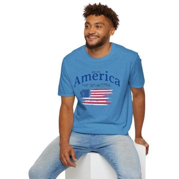 America The Beautiful T-Shirt | Distressed American Flag Graphic Tee | 1776 Patriotic Shirt |  Vintage Flag Design | American Pride Shirt - Image 12