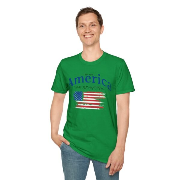 America The Beautiful T-Shirt | Distressed American Flag Graphic Tee | 1776 Patriotic Shirt |  Vintage Flag Design | American Pride Shirt - Image 91