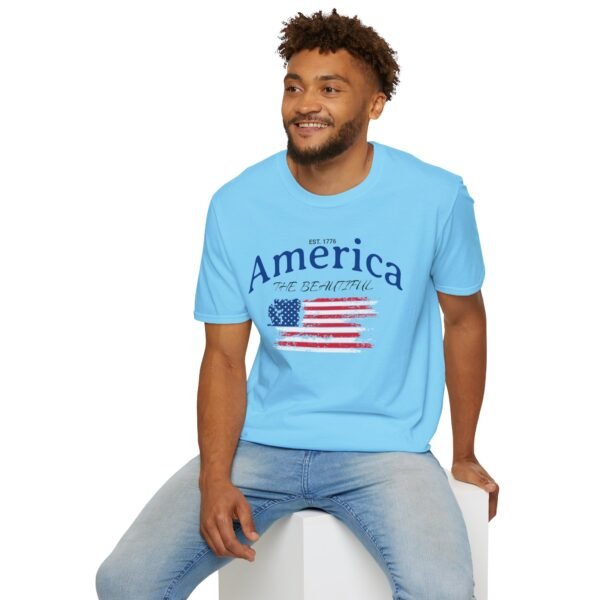 America The Beautiful T-Shirt | Distressed American Flag Graphic Tee | 1776 Patriotic Shirt |  Vintage Flag Design | American Pride Shirt - Image 108