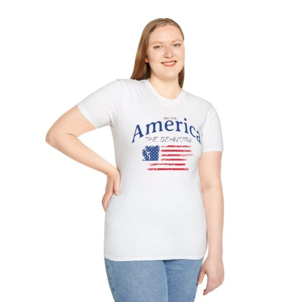 America The Beautiful T-Shirt | Distressed American Flag Graphic Tee | 1776 Patriotic Shirt |  Vintage Flag Design | American Pride Shirt - Image 17