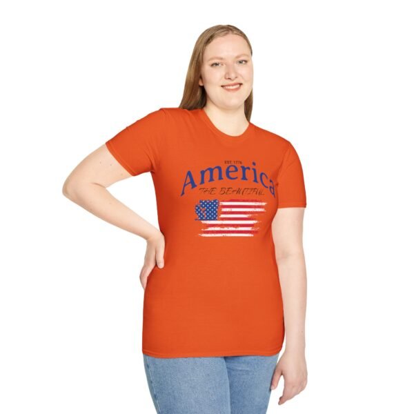 America The Beautiful T-Shirt | Distressed American Flag Graphic Tee | 1776 Patriotic Shirt |  Vintage Flag Design | American Pride Shirt - Image 53