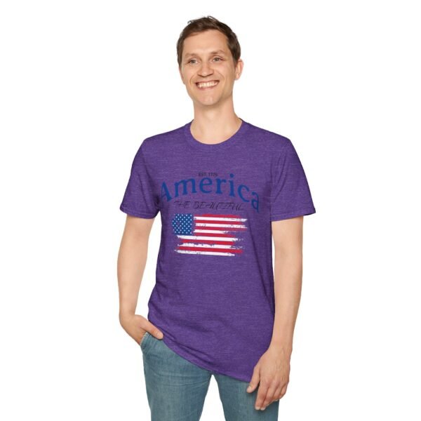 America The Beautiful T-Shirt | Distressed American Flag Graphic Tee | 1776 Patriotic Shirt |  Vintage Flag Design | American Pride Shirt - Image 151