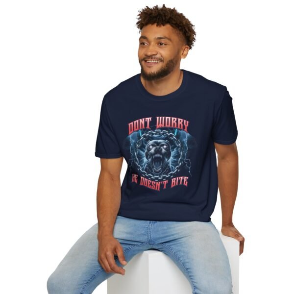 Dont Worry He Doesnt Bite TShirt  Demon Dog Graphic Tee  Dark Humor Shirt  Edgy Gothic Apparel   Funny Fantasy Design - Image 36