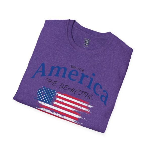 America The Beautiful T-Shirt | Distressed American Flag Graphic Tee | 1776 Patriotic Shirt |  Vintage Flag Design | American Pride Shirt - Image 148