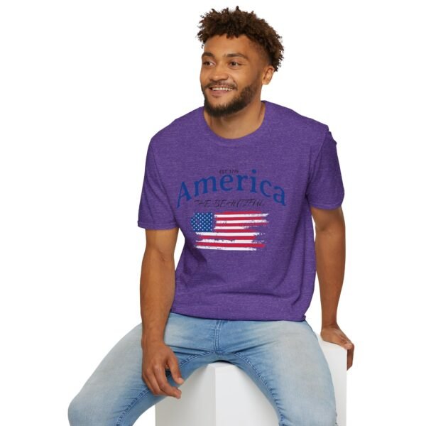 America The Beautiful T-Shirt | Distressed American Flag Graphic Tee | 1776 Patriotic Shirt |  Vintage Flag Design | American Pride Shirt - Image 156