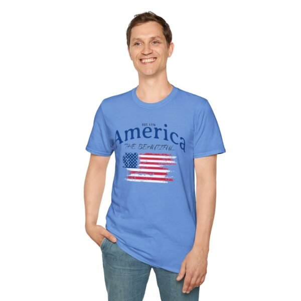 America The Beautiful T-Shirt | Distressed American Flag Graphic Tee | 1776 Patriotic Shirt |  Vintage Flag Design | American Pride Shirt - Image 115