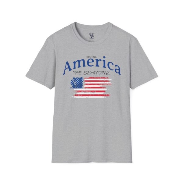 America The Beautiful T-Shirt | Distressed American Flag Graphic Tee | 1776 Patriotic Shirt |  Vintage Flag Design | American Pride Shirt - Image 37