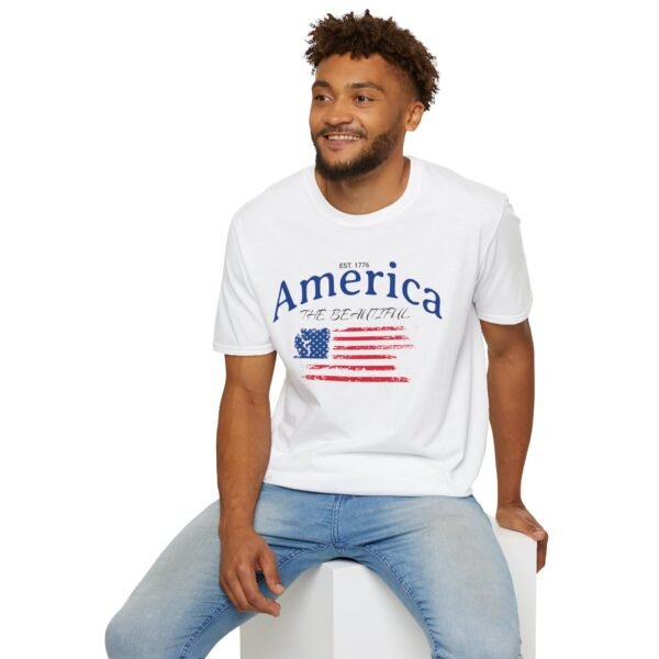 America The Beautiful T-Shirt | Distressed American Flag Graphic Tee | 1776 Patriotic Shirt |  Vintage Flag Design | American Pride Shirt - Image 24