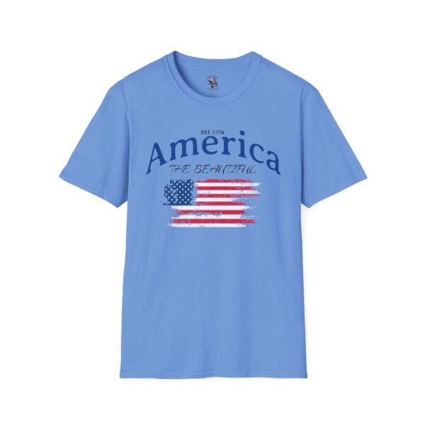 America The Beautiful T-Shirt | Distressed American Flag Graphic Tee | 1776 Patriotic Shirt |  Vintage Flag Design | American Pride Shirt - Image 109