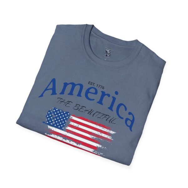 America The Beautiful T-Shirt | Distressed American Flag Graphic Tee | 1776 Patriotic Shirt |  Vintage Flag Design | American Pride Shirt - Image 136