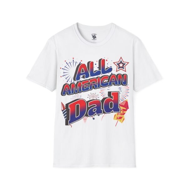 All American Dad Shirt - Patriotic Fireworks Design - Perfect Father's Day Gift - 4th of July Tee - USA Pride Apparel - Image 2