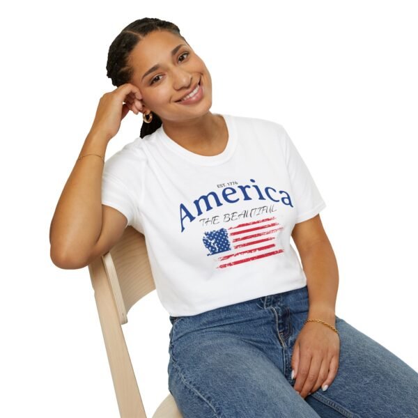 America The Beautiful T-Shirt | Distressed American Flag Graphic Tee | 1776 Patriotic Shirt |  Vintage Flag Design | American Pride Shirt - Image 22