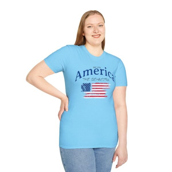 America The Beautiful T-Shirt | Distressed American Flag Graphic Tee | 1776 Patriotic Shirt |  Vintage Flag Design | American Pride Shirt - Image 101