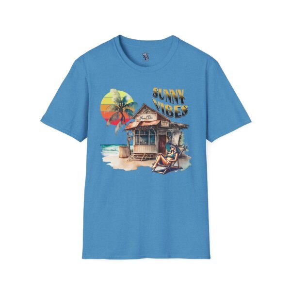 Sunny Vibes Beach T-Shirt | Tropical Sun Palm Trees Tee | Summer Vacation Shirt | Relaxed Beach Shack Graphic |  Beach Lover Gift - Image 85