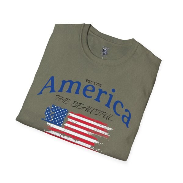 America The Beautiful T-Shirt | Distressed American Flag Graphic Tee | 1776 Patriotic Shirt |  Vintage Flag Design | American Pride Shirt - Image 64