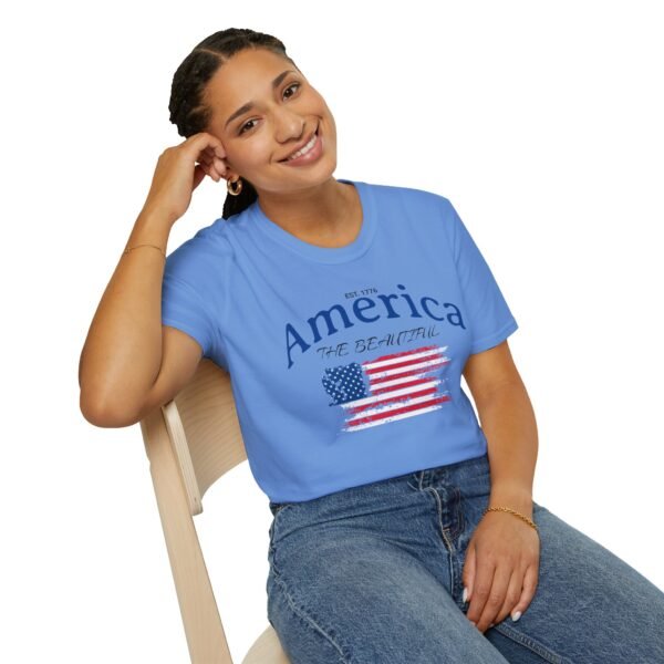 America The Beautiful T-Shirt | Distressed American Flag Graphic Tee | 1776 Patriotic Shirt |  Vintage Flag Design | American Pride Shirt - Image 118