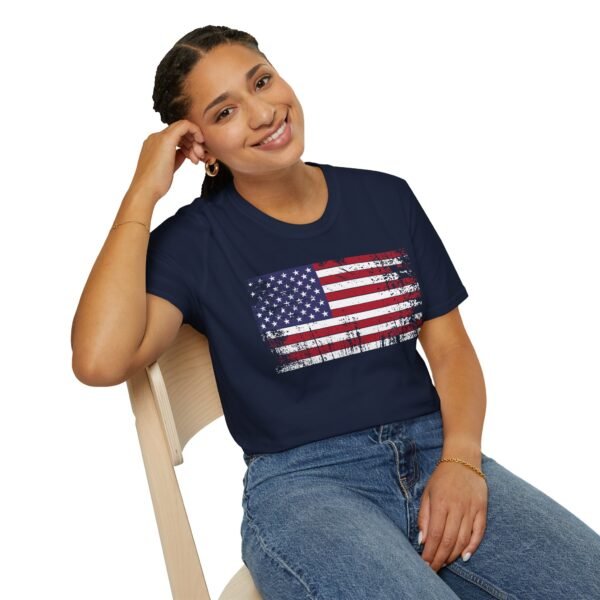 Distressed American Flag T-Shirt | Vintage USA Flag Tee | Patriotic Shirt for Men & Women |  4th of July Outfit | Freedom Gift - Image 82