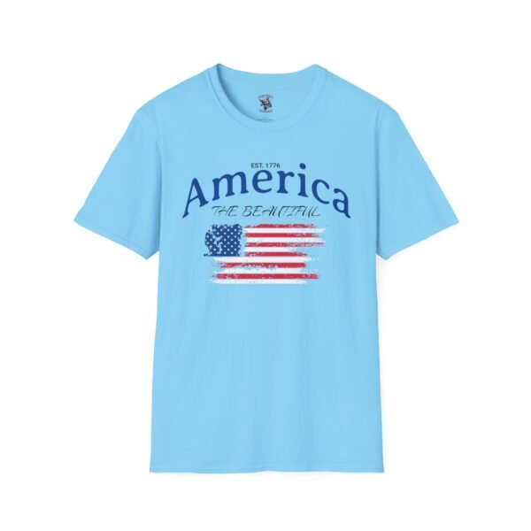 America The Beautiful T-Shirt | Distressed American Flag Graphic Tee | 1776 Patriotic Shirt |  Vintage Flag Design | American Pride Shirt - Image 97