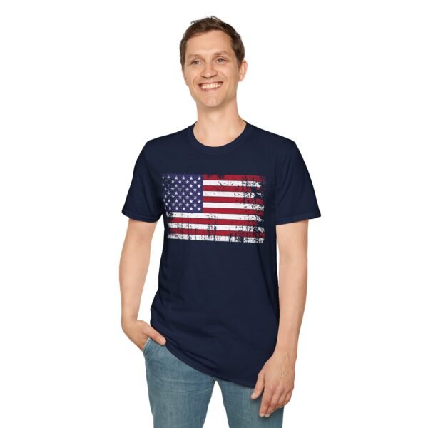 Distressed American Flag T-Shirt | Vintage USA Flag Tee | Patriotic Shirt for Men & Women |  4th of July Outfit | Freedom Gift - Image 79