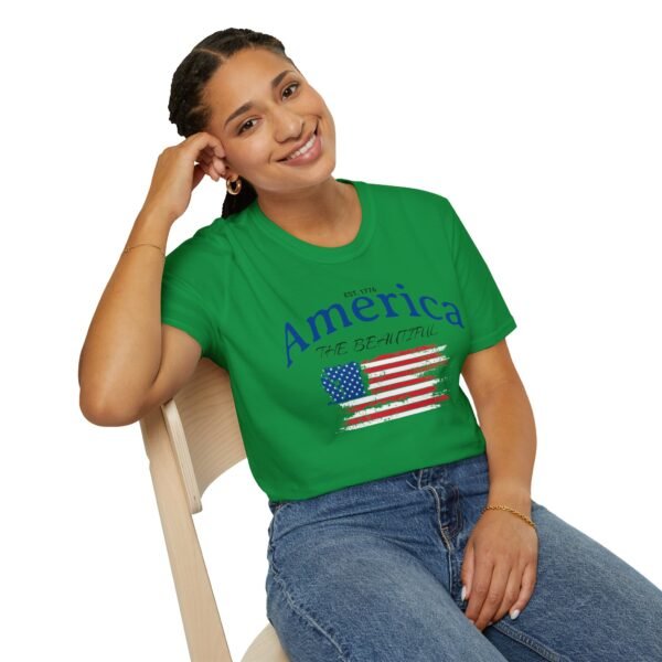 America The Beautiful T-Shirt | Distressed American Flag Graphic Tee | 1776 Patriotic Shirt |  Vintage Flag Design | American Pride Shirt - Image 94