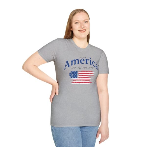 America The Beautiful T-Shirt | Distressed American Flag Graphic Tee | 1776 Patriotic Shirt |  Vintage Flag Design | American Pride Shirt - Image 41