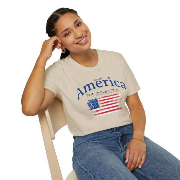 America The Beautiful T-Shirt | Distressed American Flag Graphic Tee | 1776 Patriotic Shirt |  Vintage Flag Design | American Pride Shirt - Image 34