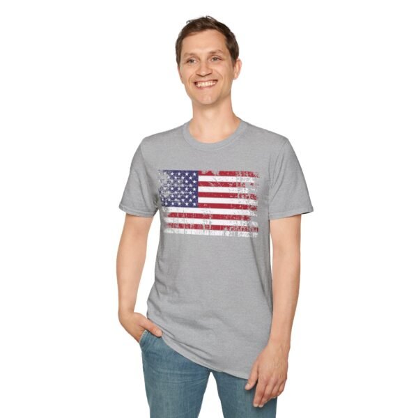 Distressed American Flag T-Shirt | Vintage USA Flag Tee | Patriotic Shirt for Men & Women |  4th of July Outfit | Freedom Gift - Image 43