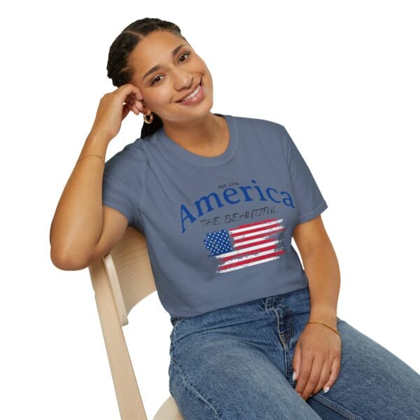 America The Beautiful T-Shirt | Distressed American Flag Graphic Tee | 1776 Patriotic Shirt |  Vintage Flag Design | American Pride Shirt - Image 142