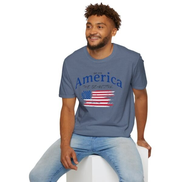 America The Beautiful T-Shirt | Distressed American Flag Graphic Tee | 1776 Patriotic Shirt |  Vintage Flag Design | American Pride Shirt - Image 144