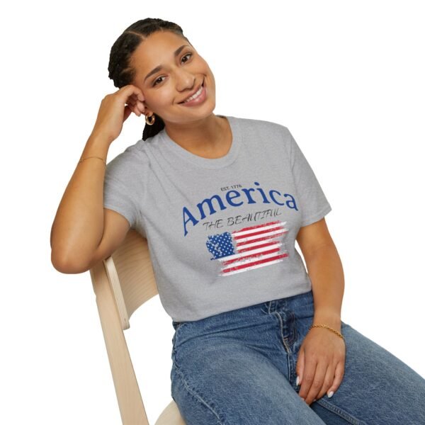 America The Beautiful T-Shirt | Distressed American Flag Graphic Tee | 1776 Patriotic Shirt |  Vintage Flag Design | American Pride Shirt - Image 46