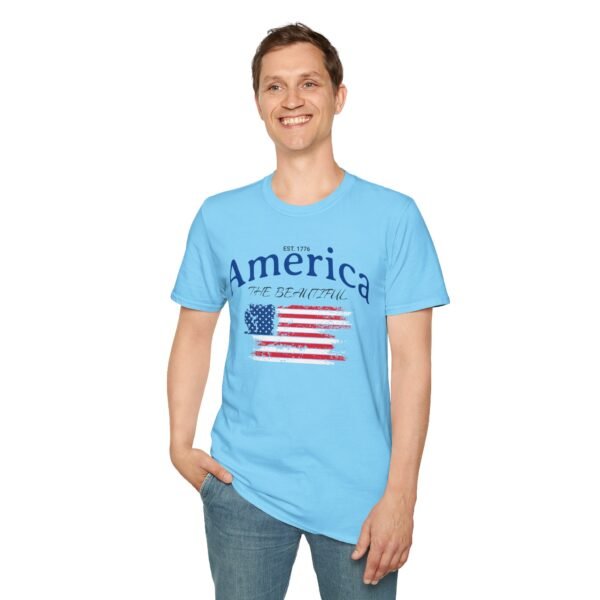 America The Beautiful T-Shirt | Distressed American Flag Graphic Tee | 1776 Patriotic Shirt |  Vintage Flag Design | American Pride Shirt - Image 103