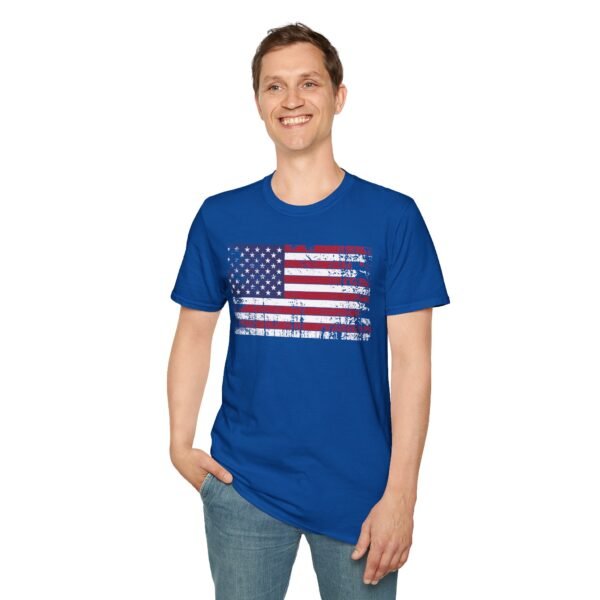 Distressed American Flag T-Shirt | Vintage USA Flag Tee | Patriotic Shirt for Men & Women |  4th of July Outfit | Freedom Gift - Image 67