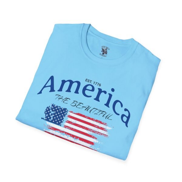 America The Beautiful T-Shirt | Distressed American Flag Graphic Tee | 1776 Patriotic Shirt |  Vintage Flag Design | American Pride Shirt - Image 100