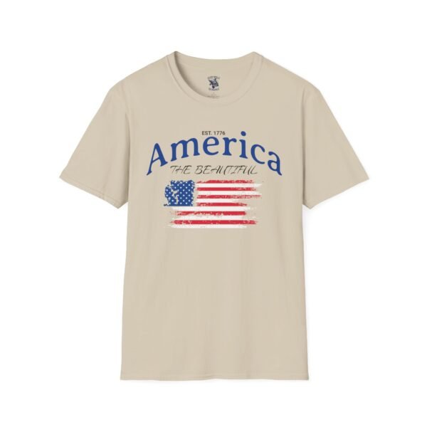 America The Beautiful T-Shirt | Distressed American Flag Graphic Tee | 1776 Patriotic Shirt |  Vintage Flag Design | American Pride Shirt - Image 25