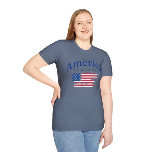 America The Beautiful T-Shirt | Distressed American Flag Graphic Tee | 1776 Patriotic Shirt |  Vintage Flag Design | American Pride Shirt - Image 137