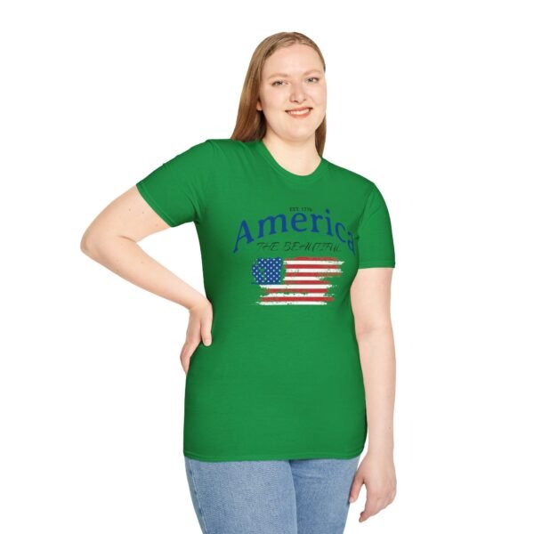 America The Beautiful T-Shirt | Distressed American Flag Graphic Tee | 1776 Patriotic Shirt |  Vintage Flag Design | American Pride Shirt - Image 89