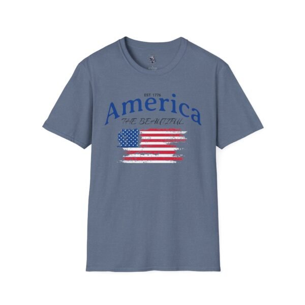 America The Beautiful T-Shirt | Distressed American Flag Graphic Tee | 1776 Patriotic Shirt |  Vintage Flag Design | American Pride Shirt - Image 133